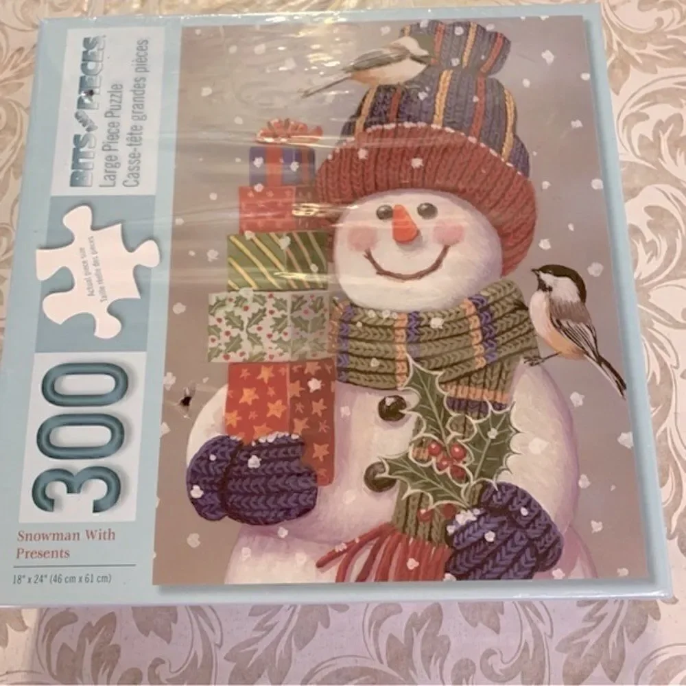 Bits and Pieces Snowman with Presents Puzzle Christmas Winter New & Sealed